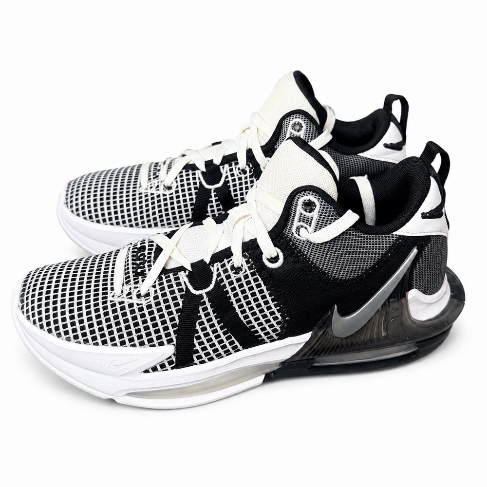 Nike LeBron Witness VII 7 White Black Metallic Silver DM1123-100 Men's Size 9